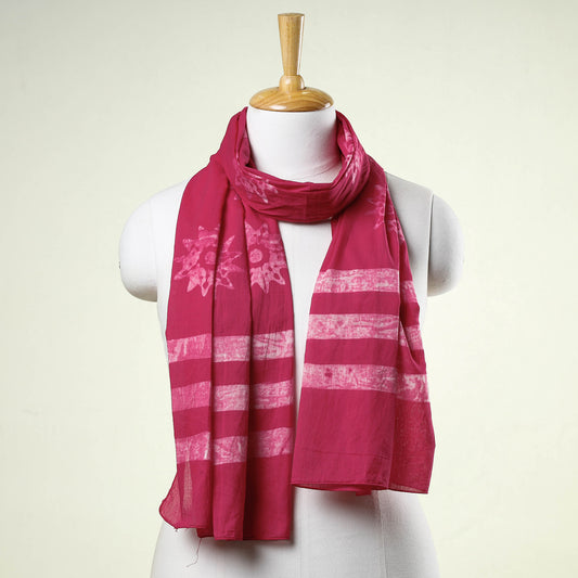 Pink - Batik Block Printed Cotton Stole