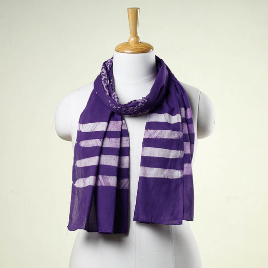 Purple - Batik Block Printed Cotton Stole