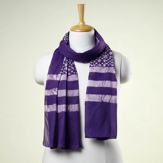 Purple - Batik Block Printed Cotton Stole