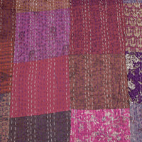 Khambadiya Tagai Patchwork Silk Cotton Quilt / Gudri / Blanket (108 x 90 in)