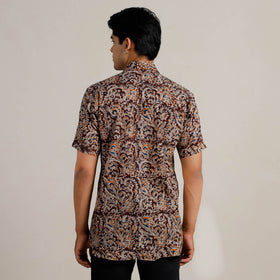 Buy Kalamkari Block Printed Cotton Men Half Sleeve Shirt 02 Online at iTokri.com