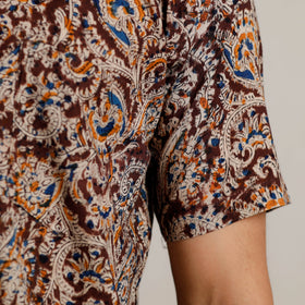 Buy Kalamkari Block Printed Cotton Men Half Sleeve Shirt 02 Online at iTokri.com