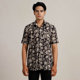 Buy  Bagru Block Printed Cotton Men Half Sleeve Shirt 01 Online l iTokri.com
