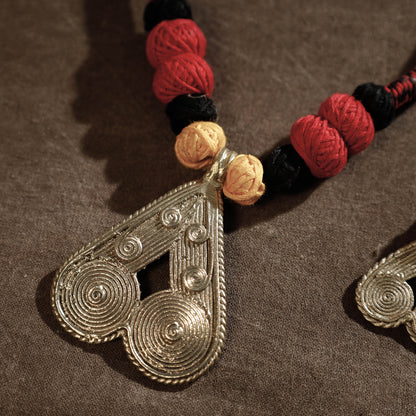Dokra Brass Pendant Handcrafted Threadwork Necklace Set