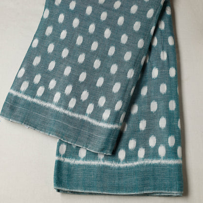 Green - Maniabandha Ikat Weave Handloom Cotton Fabric