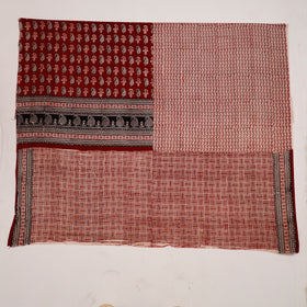 Maroon Natural Dyed Cotton Bagh Print Kurta Material