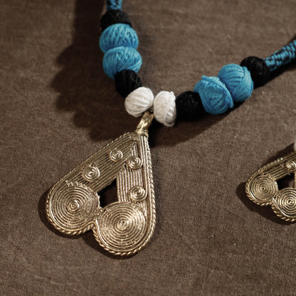 Dokra Brass Pendant Handcrafted Threadwork Necklace Set