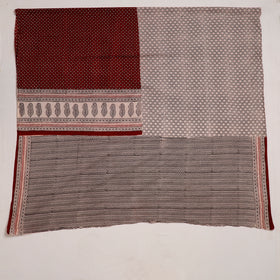 Black Natural Dyed Cotton Bagh Print Kurta Material