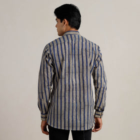  Bagru Block Printed Cotton Men Full Sleeve Shirt 10 