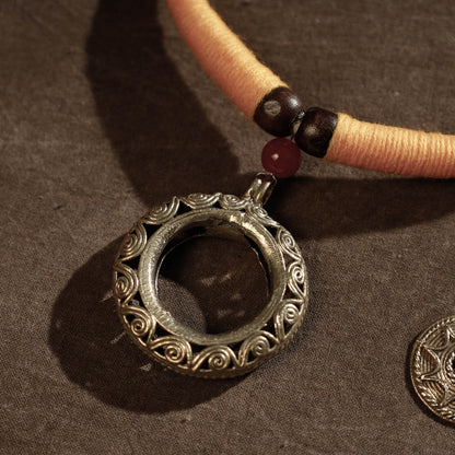 Dokra Brass Pendant Handcrafted Threadwork Choker Necklace Set