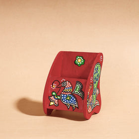  Madhubani Handpainted Wooden Pen Stand 