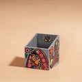  Madhubani Handpainted Wooden Pen Stand 