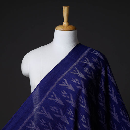 Blue - Maniabandha Ikat Weave Handloom Cotton Fabric