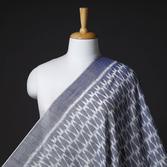 Blue - Maniabandha Ikat Weave Handloom Cotton Fabric