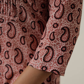 Buy Block Print Mul Cotton Straight Bagh Kurta For Women