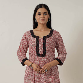 Buy Block Print Mul Cotton Straight Bagh Kurta Online