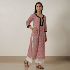Buy Block Print Mul Cotton Straight Bagh Kurta Online