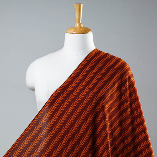Orange - Bagh Hand Block Printed Cotton Fabric