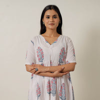 White - Sanganeri Block Printed Cotton Co-Ord Set 07