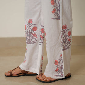 White - sanganeri printed cotton co-ord set 22 - handcrafted