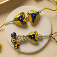 Patwa Threadwork Blue Pottery Beads and Chuda Rakhi (set of 2) 12