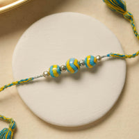 Patwa Threadwork Blue Pottery Beads Rakhi 20