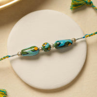 Patwa Threadwork Blue Pottery Beads Rakhi 21