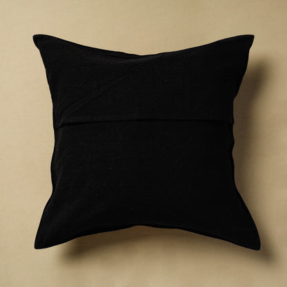 Black - Urmul Kashida Stitch Handloom Cotton Cushion Cover (18 x 18 in) 13
