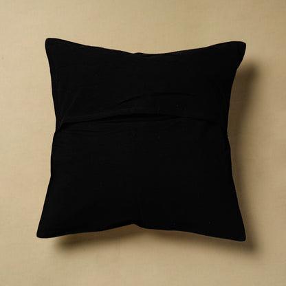 Black - Urmul Kashida Stitch Handloom Cotton Cushion Cover (18 x 18 in) 86