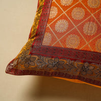 Orange - Banarasi Handwoven Silk Zari Cushion Cover (16 x 16 in) 89