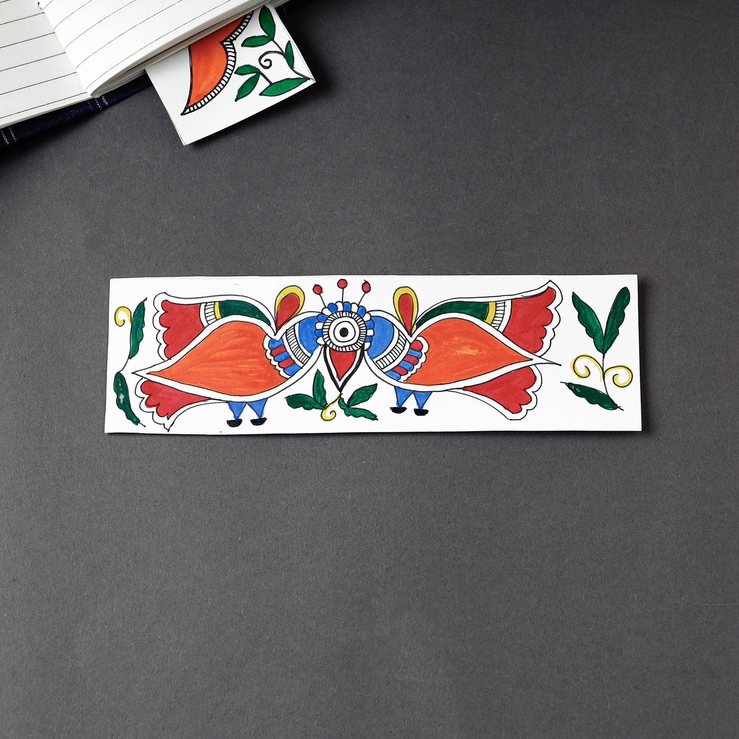 Madhubani Handpainted Bookmark (7 x 2 in)