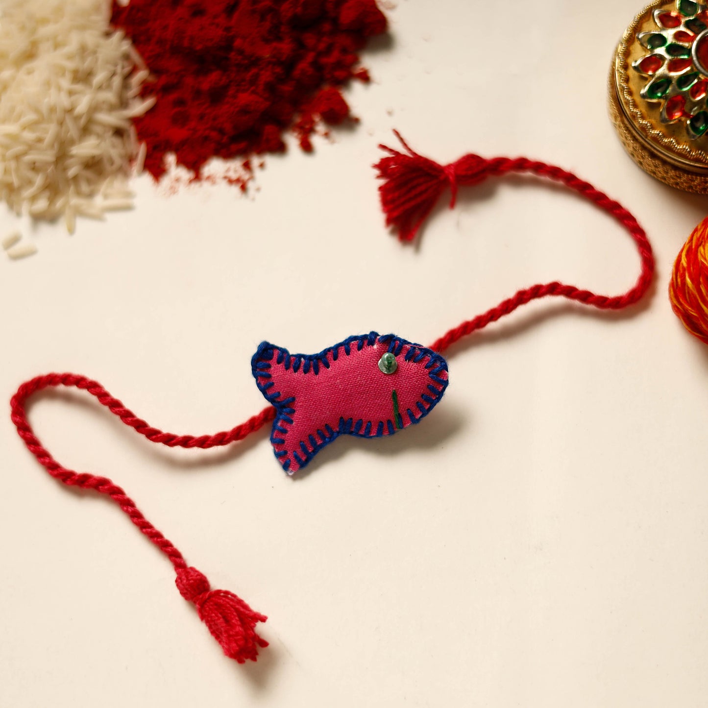 Fish - Handmade Threadwork Kids Rakhi 03