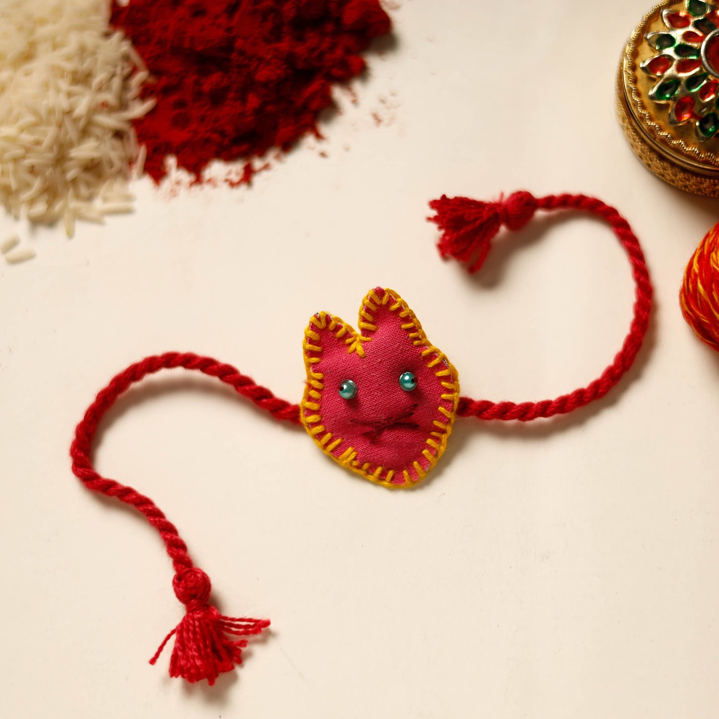 Cat - Handmade Threadwork Kids Rakhi 11