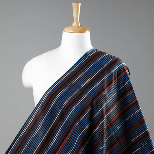 Blue - Jahota Block Printed Cotton Fabric