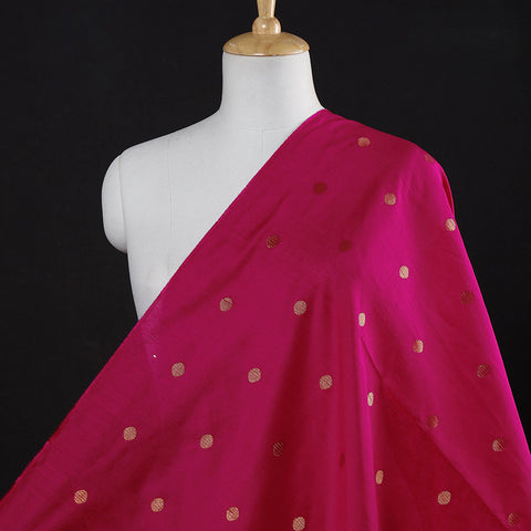 Polka Dot Zari Buti Spun Dupion Viscose Silk Fabric