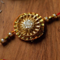 Flower - Handmade Bamboo Craft Beadwork Rakhi by Baansuli 09