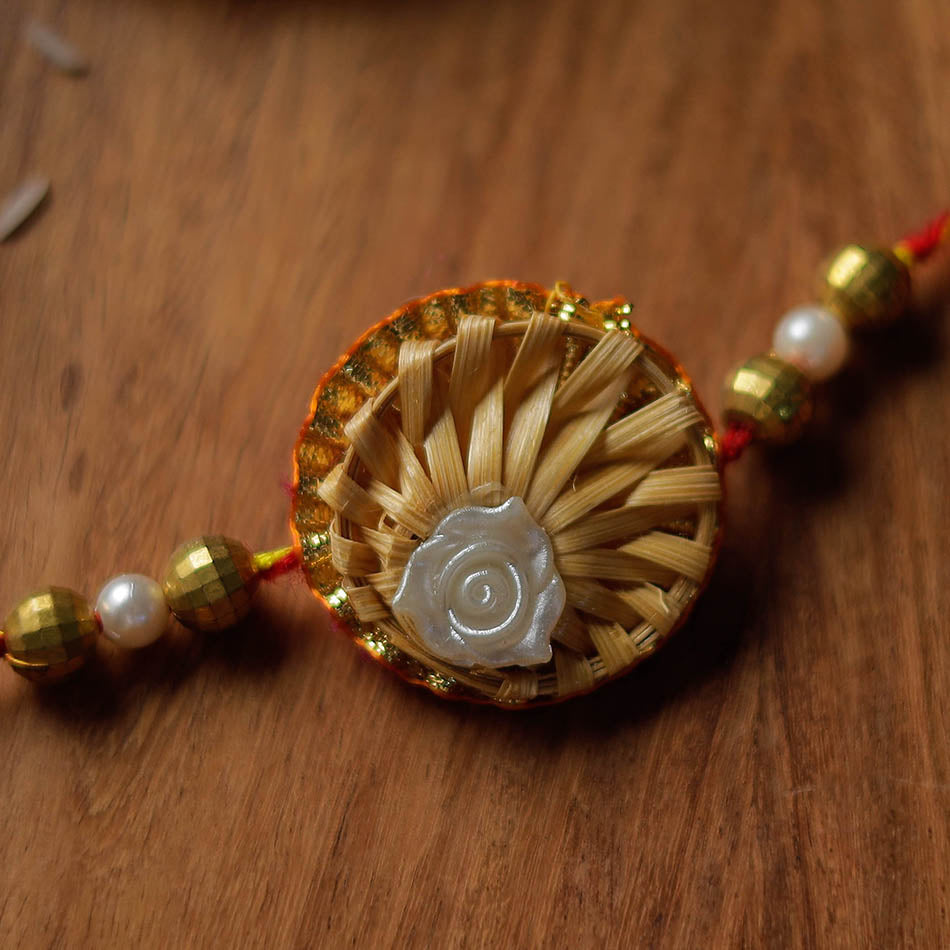 Flower - Handmade Bamboo Craft Beadwork Rakhi by Baansuli 15