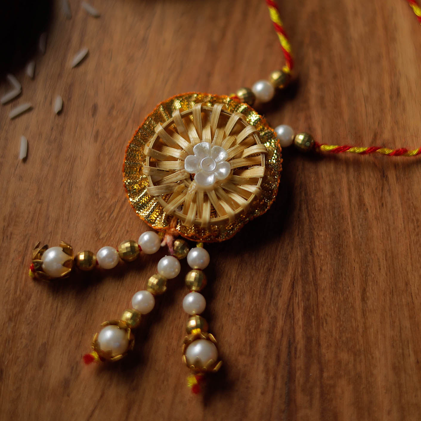 Flower - Handmade Bamboo Craft Beadwork Lumba Rakhi by Baansuli 17