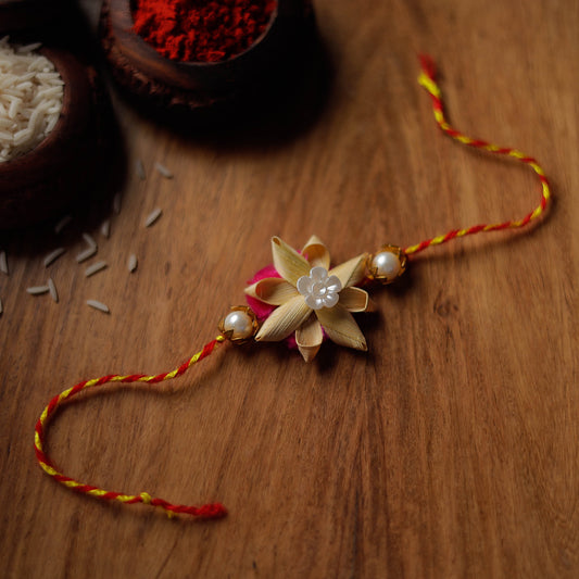 Flower - Handmade Bamboo Craft Beadwork Rakhi by Baansuli 19