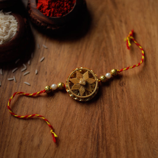 Flower - Handmade Bamboo Craft Beadwork Rakhi by Baansuli 20