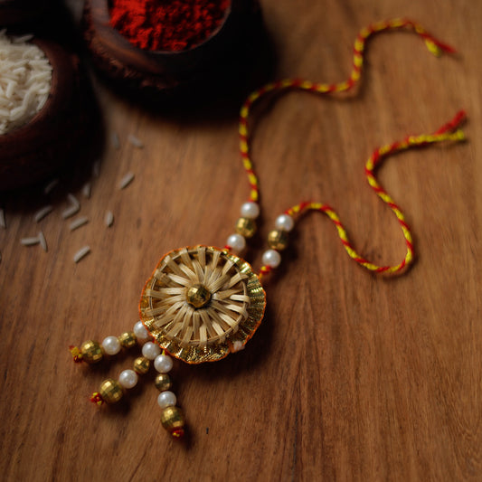 Flower - Handmade Bamboo Craft Beadwork Lumba Rakhi by Baansuli 31