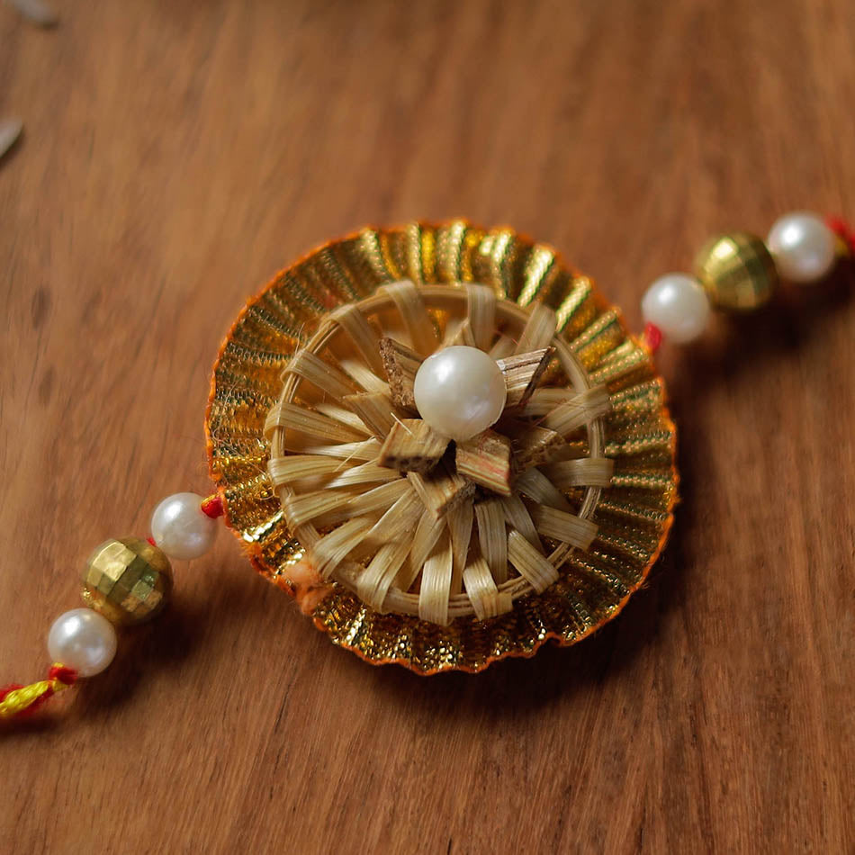 Flower - Handmade Bamboo Craft Beadwork Rakhi by Baansuli 32