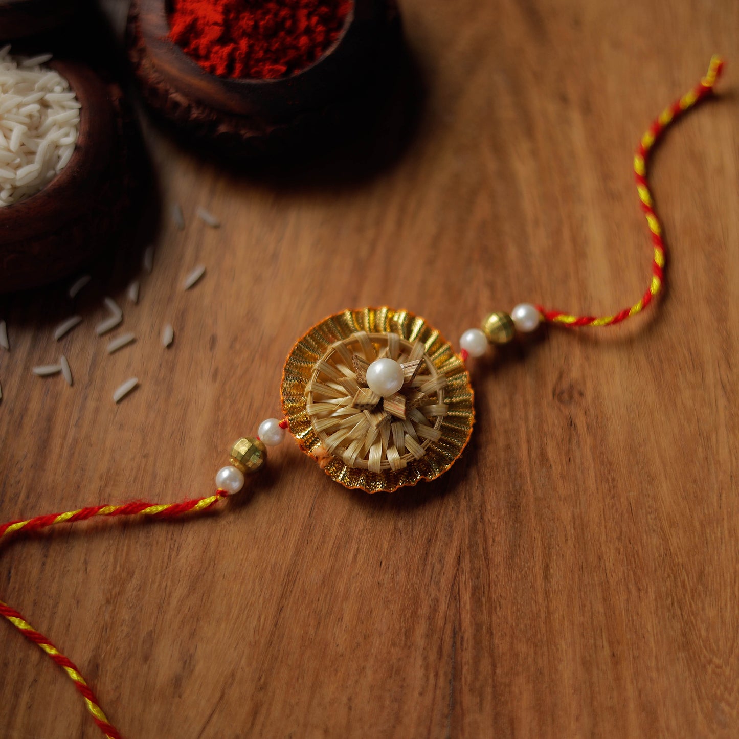 Flower - Handmade Bamboo Craft Beadwork Rakhi by Baansuli 32