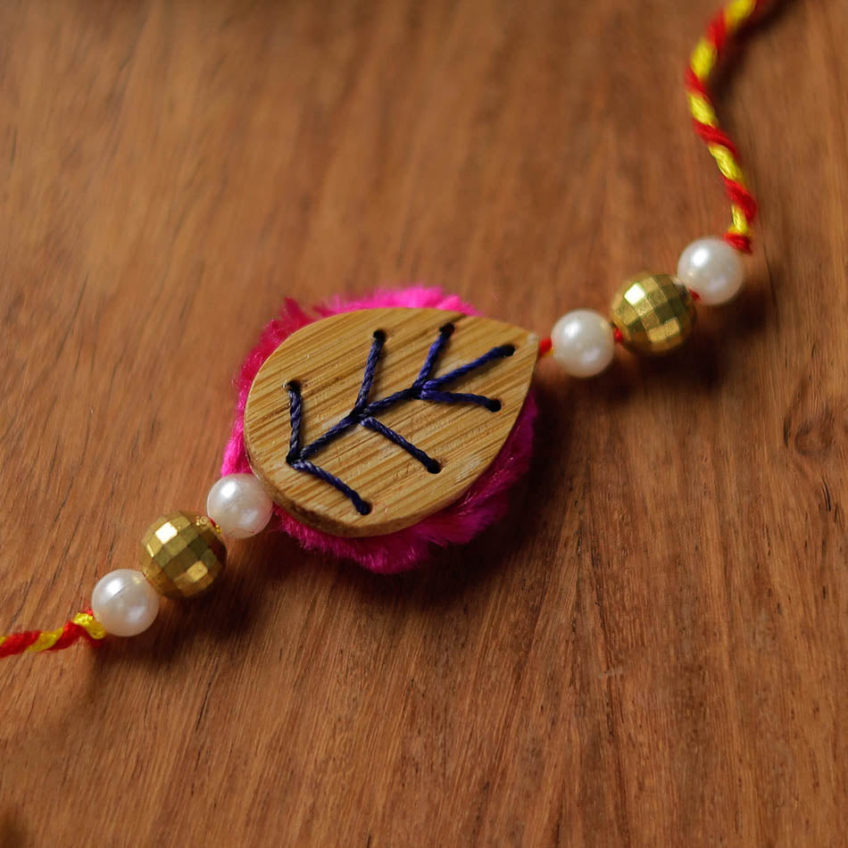 Leaf - Handmade Bamboo Craft Beadwork Rakhi by Baansuli 33