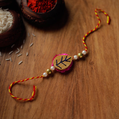 Leaf - Handmade Bamboo Craft Beadwork Rakhi by Baansuli 33