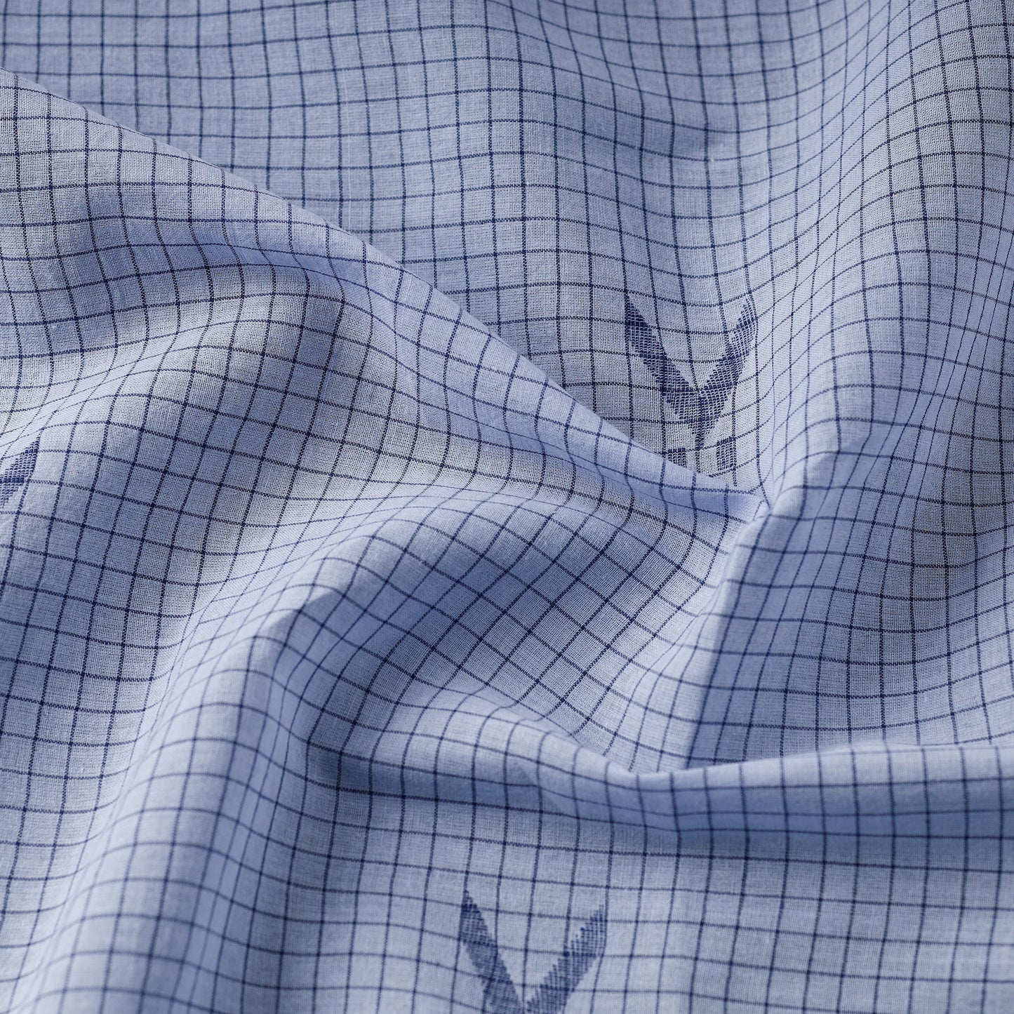 Blue - Phulia Jamdani Handloom Pure Cotton Fabric