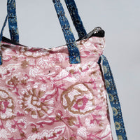 Pink - Handmade Quilted Cotton Sling Bag 03