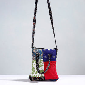 Multicolor Handmade Quilted Cotton Patchwork Sling Bag 14