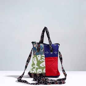 Multicolor Handmade Quilted Cotton Patchwork Sling Bag 14