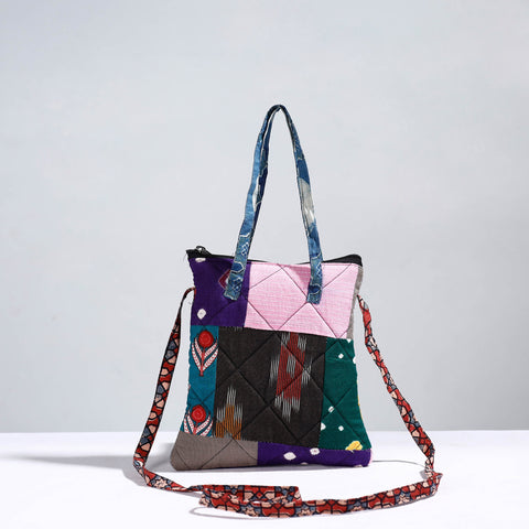  Handmade Quilted Cotton Patchwork Sling Bag 46 